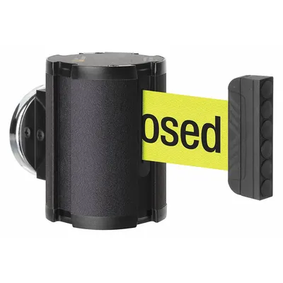 LAVI Retractable Belt Barrier: Magnet, 15 ft Belt Lg, Restricted Access Messaging - Magnetic-Mount Retractable Belt Barriers