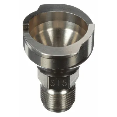 3M S15 Stainless Steel Spray Gun Adapter for PPS Cups, 3/8 in Thread - Adapters for Spray Gun Cups