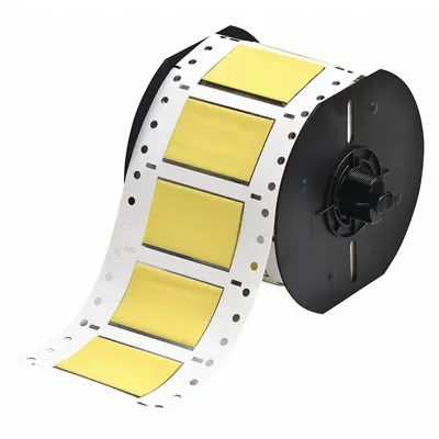 BRADY Sleeve Label: 3/4 in x 2 in, Polyolefin, Yellow (Matte) - Brady Precut Sleeve Label Rolls