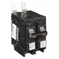 This 60 A, 2-pole miniature circuit breaker from the BL Series is rated for 120/240V AC single-phase systems. It features a bolt-on connection for use with P1 Panelboards and provides overcurrent protection with a maximum AIR rating of 65kA at 120/240V AC. Suitable for commercial and industrial power distribution applications