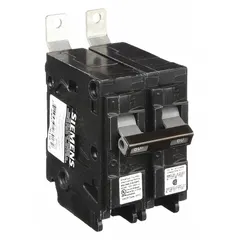 This 60 A, 2-pole miniature circuit breaker from the BL Series is rated for 120/240V AC single-phase systems. It features a bolt-on connection for use with P1 Panelboards and provides overcurrent protection with a maximum AIR rating of 65kA at 120/240V AC. Suitable for commercial and industrial power distribution applications.