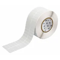 Pre-Cut Label Stock Roll: Tamper Indicating, 1/2 in x 1 1/2 in, 1/2 in, Silver (Matte) (MPN THT-37-7576-10)