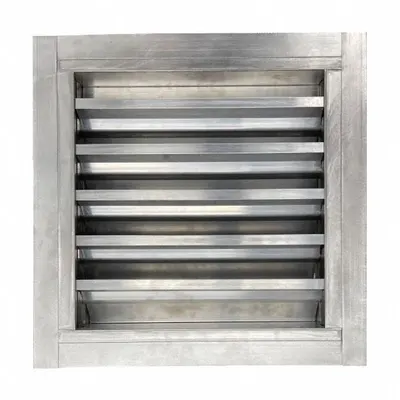 Dayton Intake Louver: Flanged, Flush Mount, 41 1/2 in H, 35 1/2 in W, Aluminum - Drainable Adjustable-Blade Louvers