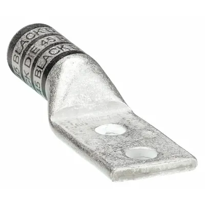 OEM Compression Lug: For 2/0 AWG, Stranded Wire, 3/8 in Stud Size, Long - Two-Hole Compression Lugs