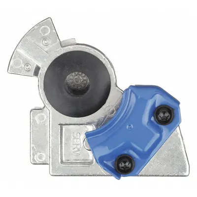 VELVAC Gladhand: 3/8 in Port Size, Aluminum, 37°, 3/8"-18 Thread Size - Service Gladhands (Blue)