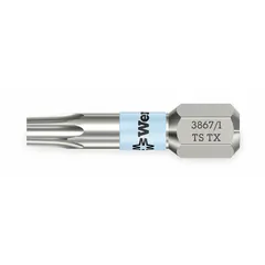 Insert Torx bit with T10 size and Torx® head, designed for Imperial systems. Features a hex drive and standard profile. Suitable for driving Torx fasteners in assembly, maintenance, and repair tasks.