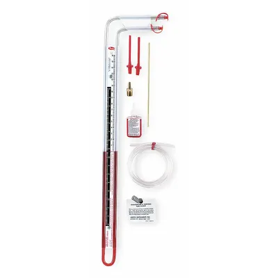 Dwyer Series 1227 Stationary Analog Manometer, Plastic Housing, -0.2 to 16 in wc - Stationary Analog Manometers