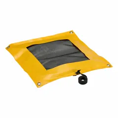 Gray drip pillow for absorbing oils. Absorbs up to 1 gallon per pad. Pack contains 1 pad. Used to contain leaks and drips around machinery, pumps, and hydraulic systems.