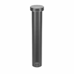 This standard clevis pin has a 7/16 in diameter and a 2-1/2 in shank length, supplied in a 10-pack. It is used in mechanical linkages to connect rods, yokes, and other components, allowing pivoting motion while securing parts together.