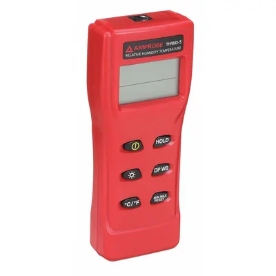 AMPROBE THWD-5 Ambient Temp/Dew Point/Relative Humidity/Wet Bulb Temp Meter - Infrared Temperature & Humidity Meters