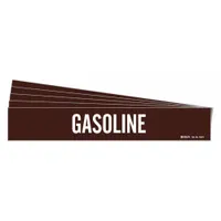Pipe Marker: Gasoline, Brown, White, Fits 2 1/2 to 7 7/8 in Pipe O.D., 1 Pipe Markers, 5 PK (MPN 7359-1-PK)