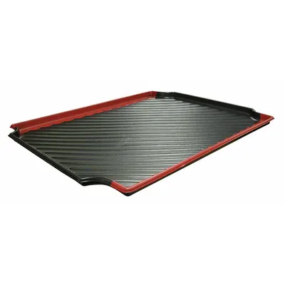 STRUCTURAL PLASTICS Containment Tray: 24 in x 30 in x 1 in, Black/Red - Spill Trays for High-Durability Stationary Plastic Shelving