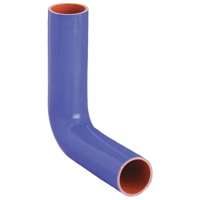 FLEXTECH Elbow Hose: 3 1/2 in Hose Inside Dia., 20 in Hose Lg, Blue, Silicone - Silicone SAE J20 90° Elbow Heater Hoses
