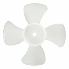 This DAYTON plastic fan blade has a 3-1/2 in diameter, 3/16 in bore, and 4 blades with counterclockwise (CCW) facing discharge. Suitable for use in exhaust fans, evaporative coolers, and industrial air circulators where a compact, corrosion-resistant blade is required.