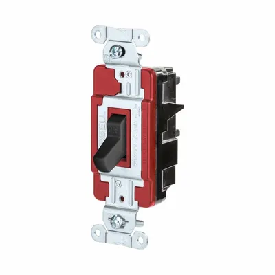HUBBELL Wall Switch: Toggle Switch, Single Pole, Maintained, Black, 120/277V AC - Toggle Wall Switches