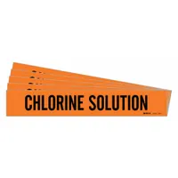 Pipe Marker: Chlorine Solution, Orange, Black, Fits 2 1/2 to 7 7/8 in Pipe O.D., 5 PK (MPN 7345-1-PK)