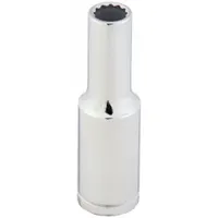 WESTWARD Socket: Metric, 1/2 in Drive Size, 12 mm Socket Size, 12-Point, Deep, Chrome, Socket