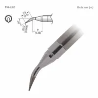 HAKKO Soldering Tip: T39 Series, Bent Conical, 0.2 mm W, 16.5 mm Lg (MPN T39-JL02)