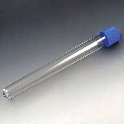 GLOBE SCIENTIFIC Test Tube: Test Tube, Polystyrene, 20 mL Capacity - mL, 0.67 oz Capacity - oz - Plastic Test Tubes