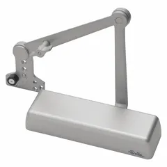 This Grade 1 heavy duty parallel arm door closer is designed for interior or exterior commercial doors. It features an adjustable spring size 6 and is ADA compliant. The bronze finish and 12-1/4 in length suit standard door applications requiring controlled closing.