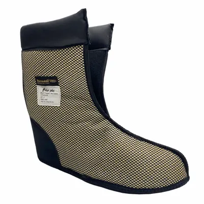 POLAR PLUS Boot Liner: Crew, 8 in, Men's, White, Polyester - Thermal Boot Liners