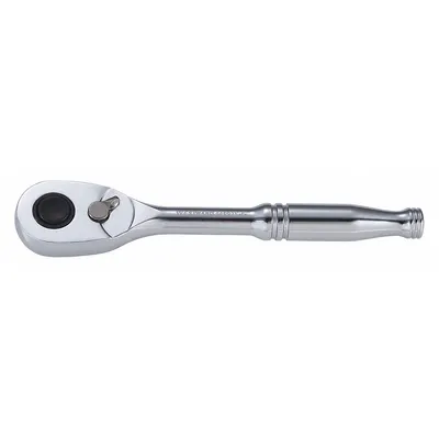WESTWARD Hand Ratchet: Pear, Reversible, 5 in Overall Lg, Chrome - Standard-Head Ratchets