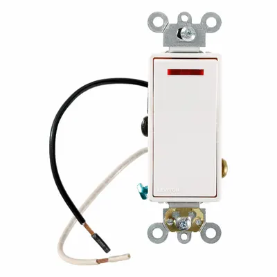 LEVITON Wall Switch: Rocker Switch, 3-Way, Maintained, White, 120V AC - Rocker Wall Switches
