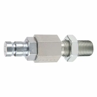 PARKER Nipple: 1/8 in, 9/16"-18 Thread Size, Male Bulkhead Seal-Lok, Bulkhead Seal-Lok - PD Series Hydraulic Quick-Connect Coupling Plugs