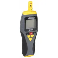 This meter measures ambient temperature, dew point, and relative humidity from 14°F to 122°F. It is designed for indoor environmental monitoring, HVAC diagnostics, and building maintenance where a probe is not required. The onboard sensor provides direct readings without external accessories
