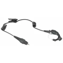This earpiece is designed for use with APX 7000 series two-way radios. It features an ear hook design and an in-earpiece microphone for hands-free communication. The single-wire configuration and black color provide a discreet profile suitable for various operational environments.