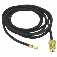 TIG power cable, 12 1/2 ft length, one-piece construction with vinyl jacket. Connects welding power source to torch for TIG arc welding applications.