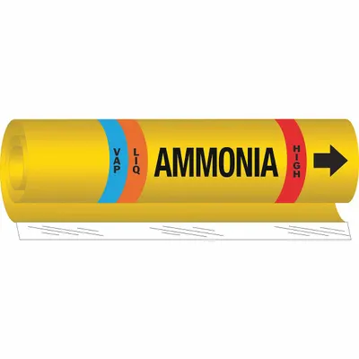 BRADY Ammonia Wrap-Around Pipe Marker - Ammonia Wrap-Around Pipe Markers