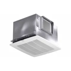 This standard bathroom exhaust fan is designed for ceiling mounting using adjustable brackets. It operates at a single speed on 115V AC, delivering up to 246 cfm at 2 sones. The unit features a square duct shape and includes acoustic insulation for quieter operation. Suitable for removing moisture, odors, and airborne contaminants in residential or light-commercial bathrooms.