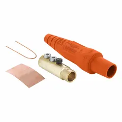 Female plug with double set screw termination rated 400 A at 600V AC/600V DC. Orange housing from the 16 Series. Used for high-current power connections in industrial distribution systems.