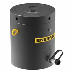The ENERPAC HCL3006 is a 300-ton nominal capacity lock nut ram with a 6-inch stroke and 67.23 sq in effective area. Designed for sustained load holding, it is used in heavy lifting, pressing, and structural support applications where loads must be locked in position without hydraulic pressure.
