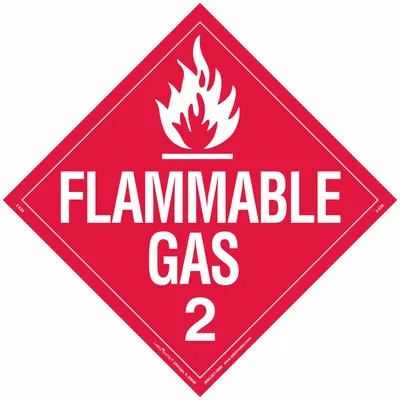 LABELMASTER Flammable Gas Placard: Flammable Gas, 10 3/4 in x 10 3/4 in, 10 3/4 in Label Ht - Class 2: Gases