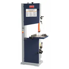 Vertical manual combination band saw with 12 in x 17-3/4 in capacity and 45 SFPM blade speed. Operates on 1 phase, 120/240V AC power. Suitable for cutting metal, wood, and plastic in fabrication shops, maintenance facilities, and industrial plants.