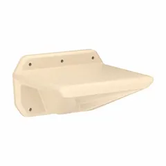 Wall-mounted polyethylene seating unit for one occupant. 18 in seat width, no arms. Greenguard Gold Certified, meets UL 94 HB flammability standards. Suitable for commercial waiting areas, lobbies, or changing rooms.