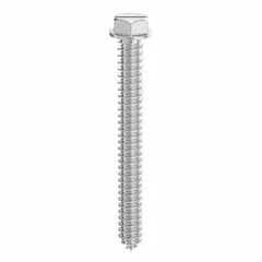 This hex-head concrete screw anchor is made of Grade SW steel with a pointed tip for easy starting. It is removable and designed for fastening into concrete, brick, or block. Supplied in a 100-pack, each anchor has a 1/4 in diameter and 2-1/4 in overall length.