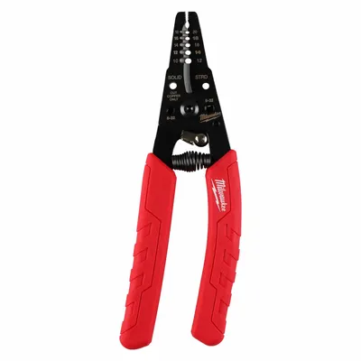 MILWAUKEE Wire Stripper/Cutter: 10 AWG to 18 AWG, 2 5/8 in Overall Lg, Rounded Edge Blade - Multifunction Wire Strippers