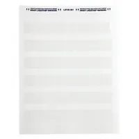 White matte polyester wraparound label measuring 1.5 in x 1.1875 in, designed for permanent identification of wires and cables from 8 AWG to 4 AWG. The material resists abrasion, chemicals, and temperatures up to 105 °C. Accepts thermal-transfer printing for custom legends. Used in industrial panel building, electrical maintenance, and wiring harness marking