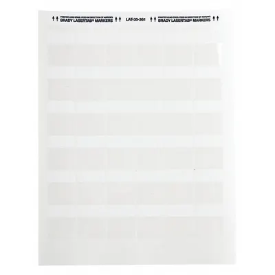 BRADY LAT-35-361-2.5 Wraparound Label - Brady Precut Label Sheets