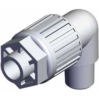 PFA compression tube fitting with 1/4 in NPT male pipe thread and 3/8 in OD tube connection. Suitable for high-purity fluid systems requiring corrosion resistance and leak-free performance. Meets RoHS_6 and RoHS_10 standards