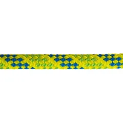 Static kernmantle rope with 7/16 in diameter and 680 lb working load limit. Constructed of nylon in blue with yellow tracer. Suitable for rigging, climbing, and industrial rope access where low stretch and high strength are required.