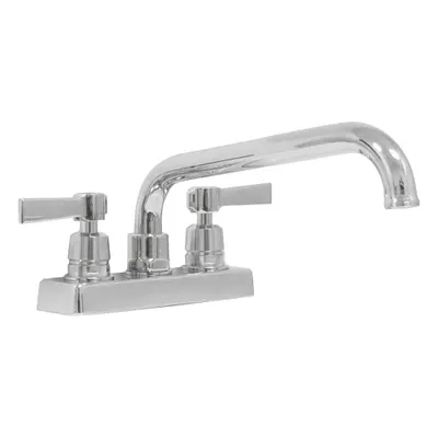 ADVANCE TABCO Deck Mounted Faucet: Chrome Finish, 1 gpm Flow Rate, Straight, Wristblade - Centerset Handle Bathroom Faucets