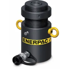 The ENERPAC HCL502 is a 50-ton nominal capacity lock nut hydraulic ram with a 2-inch nominal stroke length and a 12.17 sq in effective area. It is used for controlled lifting and holding in industrial applications such as heavy maintenance, construction, and manufacturing where loads must be securely locked in position.