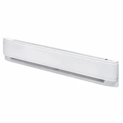 CADET Baseboard Heater: Commercial Grade, 1500/1125 W, Thermostat Included, White - Standard Electric Baseboard Heaters