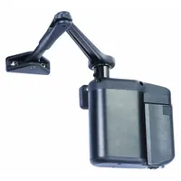 Battery-powered low energy door operator for interior/exterior limited-traffic applications. Heavy-duty Performance Grade 1, non-hold open closer type. Aluminum-painted black finish. ADA compliant. Dimensions: 9 in height, 8 in length, 2 1/2 in width