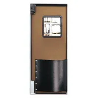 Swinging Door: Polyethylene, 1 Doors, Brown, 2 1/2 ft Door Wd, 7 ft Door Ht, Window Included (MPN 3084RMBR)