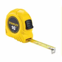 STANLEY Tape Measure: Nonmagnetic Single Hook Tip, 16 ft, Plastic, Yellow (MPN 30-495)